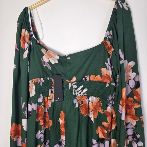 Lulus Cutie Moment Green Floral Print Long Sleeve Mini Dress - Picture 9 of 10
